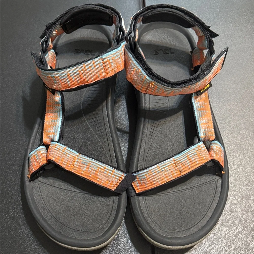 Teva Men's Sandals with Orange and Light Blue Straps